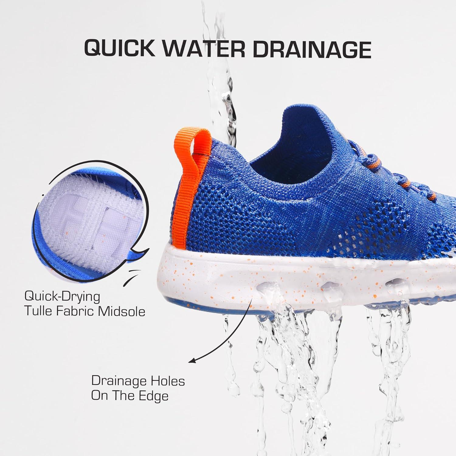 imageDREAM PAIRS Boys Girls Sneakers Kids Slipon Quick Dry Lightweight Aqua Water ShoesRoyal Blue