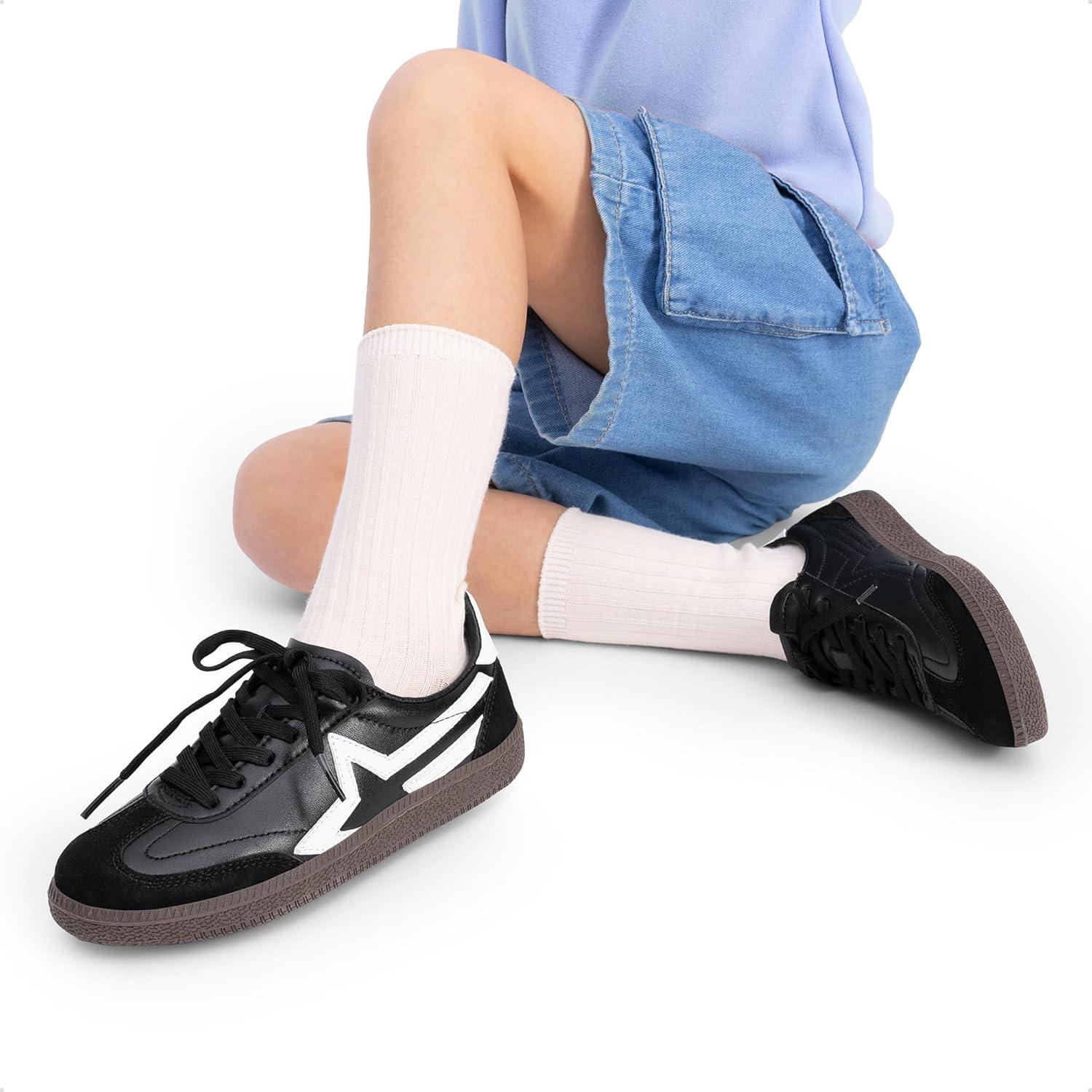 imageDREAM PAIRS Boys Girls Sneakers Retro Classic Casual Tennis Shoes Lightweight School Walking Low Top Lace Up Footwear for LittleBig KidBlack