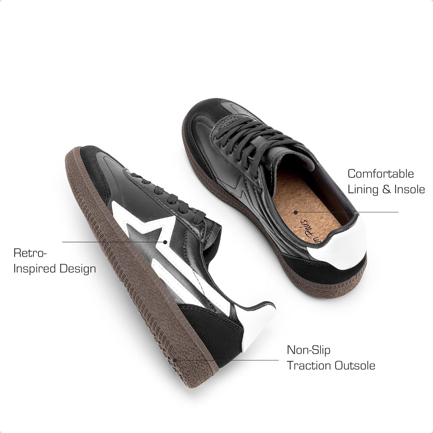 imageDREAM PAIRS Boys Girls Sneakers Retro Classic Casual Tennis Shoes Lightweight School Walking Low Top Lace Up Footwear for LittleBig KidBlack