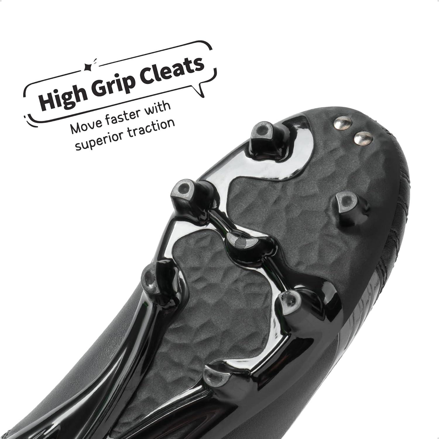 imageDREAM PAIRS Boys Girls Soccer Cleats Youth Firm Groud Classic Lightweight Football Shoes for LittleBig KidBlackDarkGrey