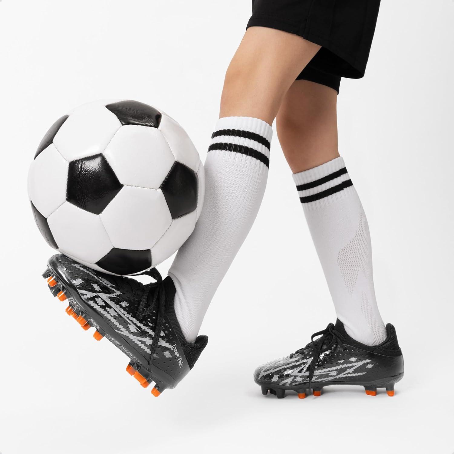 imageDREAM PAIRS Boys Girls Soccer Cleats Youth Firm Groud Football Shoes for LittleBig KidBlack