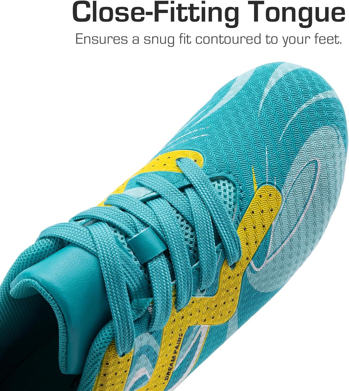 imageDREAM PAIRS Boys Girls Soccer Cleats Youth Firm Groud Sport Football Cleats with Soccer Socks for LittleBig KidToddlerMint Green