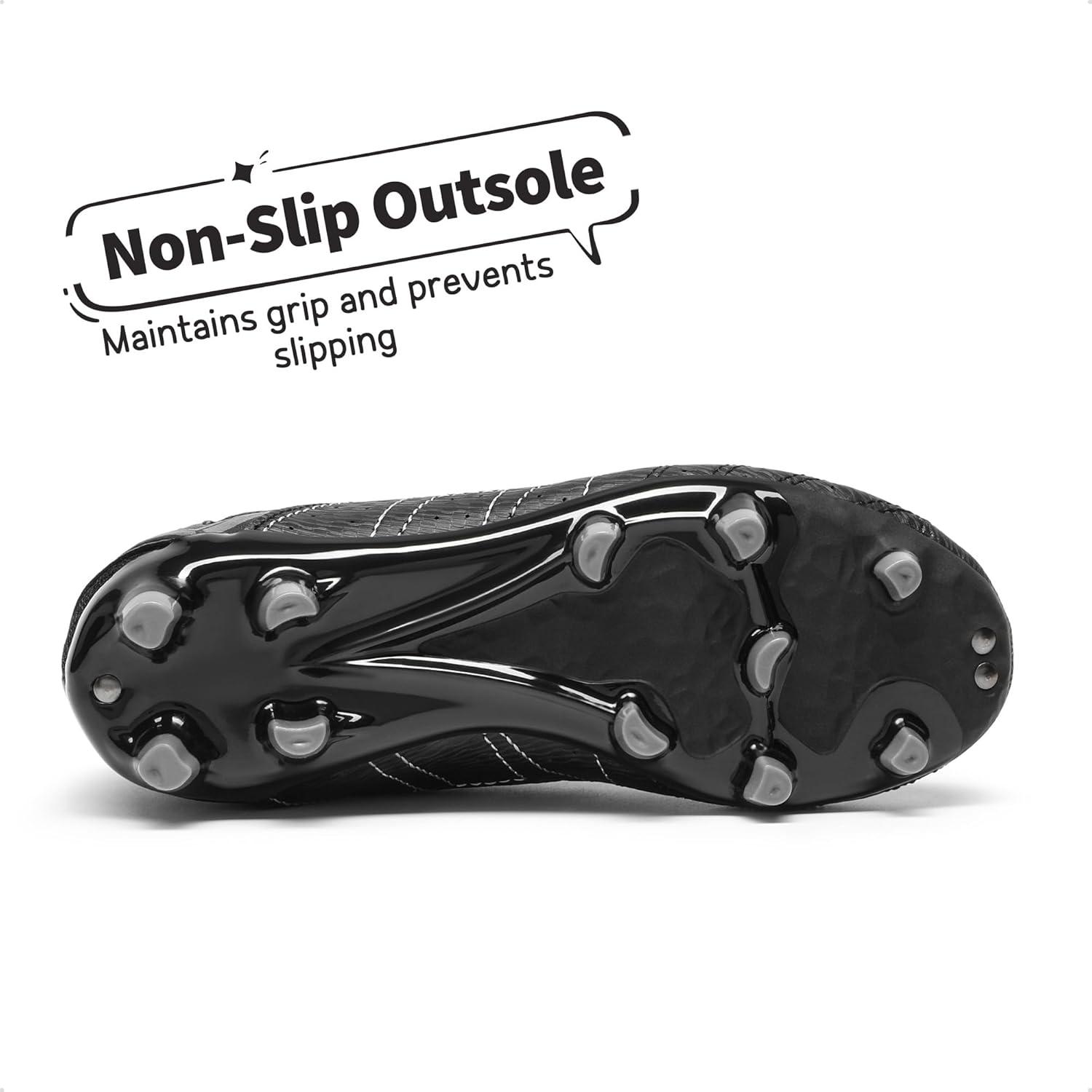 imageDREAM PAIRS Boys Girls Soccer Football Cleats Shoes for Little KidBig KidBlackGrey