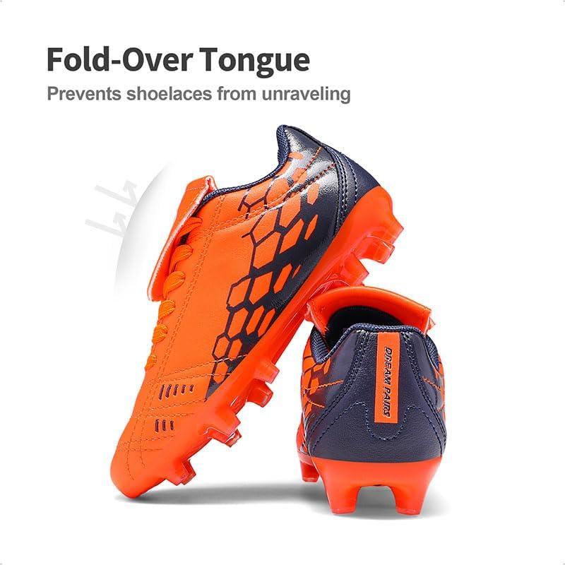 imageDREAM PAIRS Boys Girls Soccer Football Cleats Shoes for LittleBig KidOrangeNavy