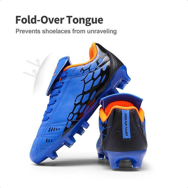 imageDREAM PAIRS Boys Girls Soccer Football Cleats Shoes for LittleBig KidRoyalBlueOrange