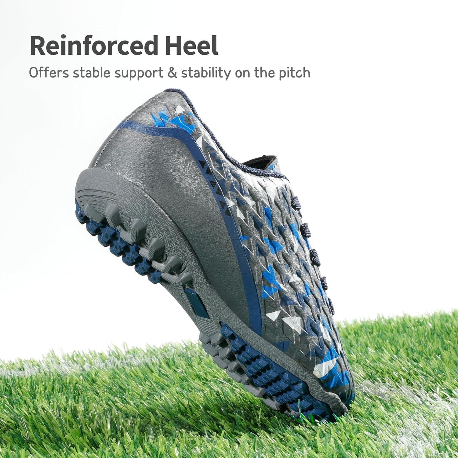 imageDREAM PAIRS Boys Girls Turf Indoor Soccer Shoes Lace Up Cleats for LittleBig KidGreyRoyalBlue