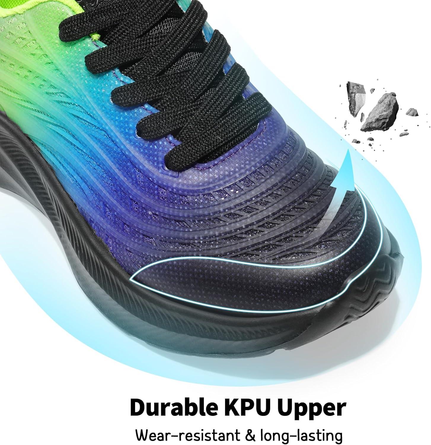 imageDREAM PAIRS Girls Boys Shoes Kids Lace up Tennis Sparkle Glitter Athletic Running SneakersBlackNavyNeon Green