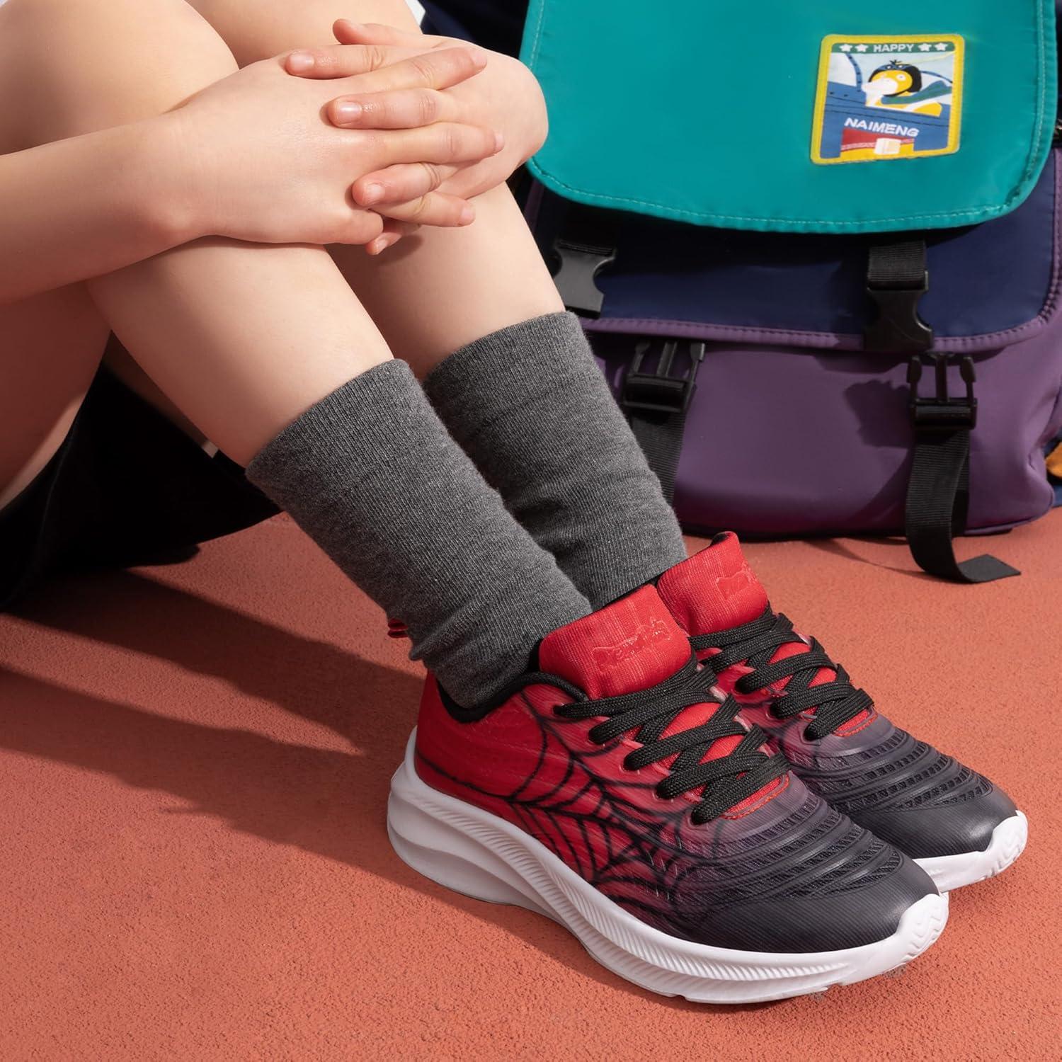 imageDREAM PAIRS Girls Boys Shoes Kids Lace up Tennis Sparkle Glitter Athletic Running SneakersBlackRed