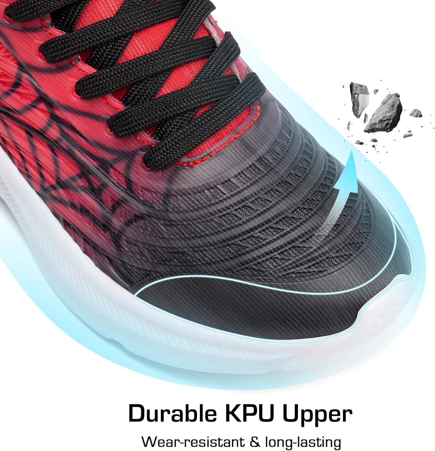 imageDREAM PAIRS Girls Boys Shoes Kids Lace up Tennis Sparkle Glitter Athletic Running SneakersBlackRed