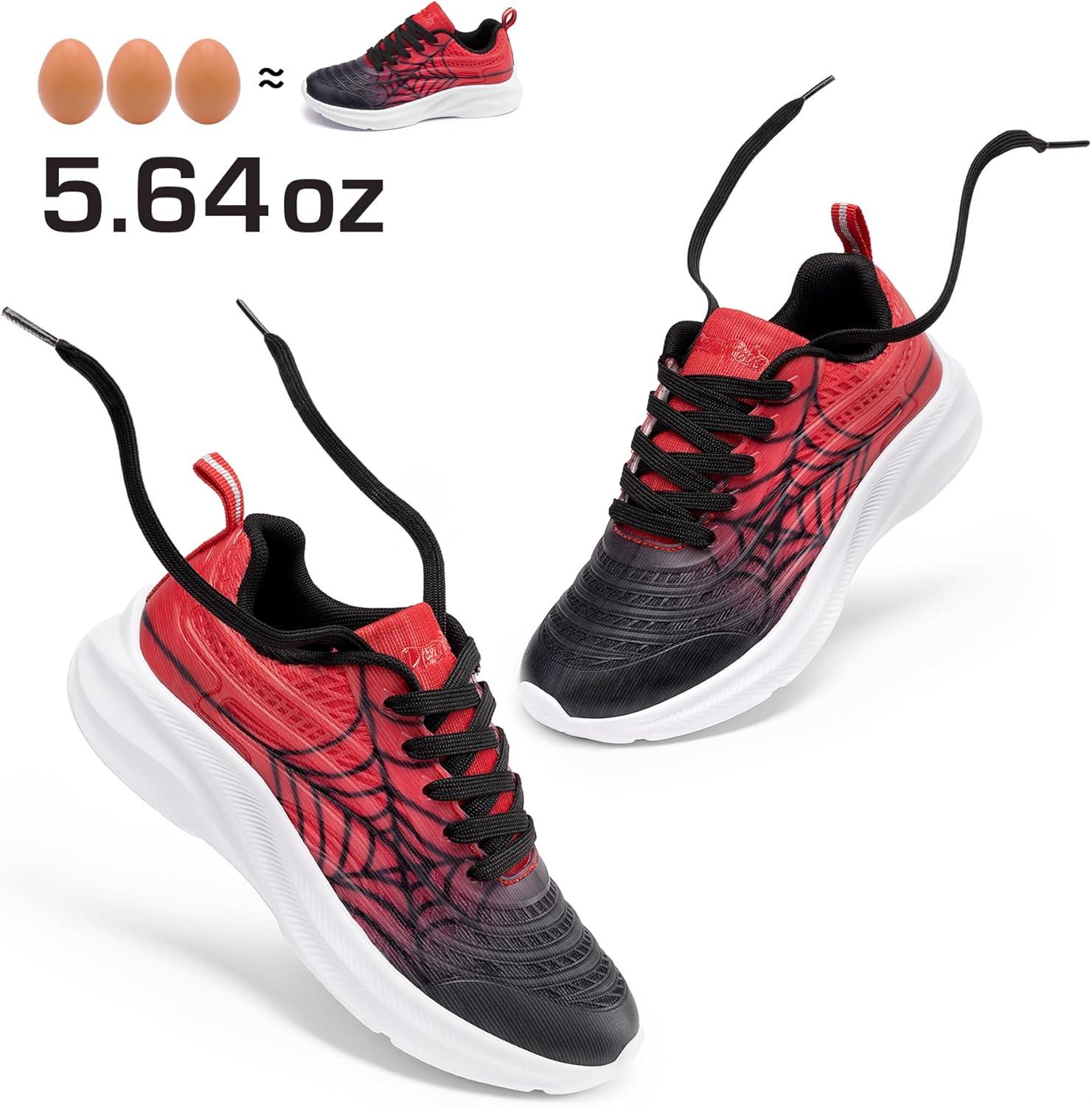 imageDREAM PAIRS Girls Boys Shoes Kids Lace up Tennis Sparkle Glitter Athletic Running SneakersBlackRed