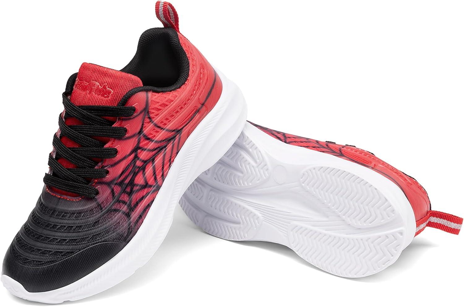 imageDREAM PAIRS Girls Boys Shoes Kids Lace up Tennis Sparkle Glitter Athletic Running SneakersBlackRed