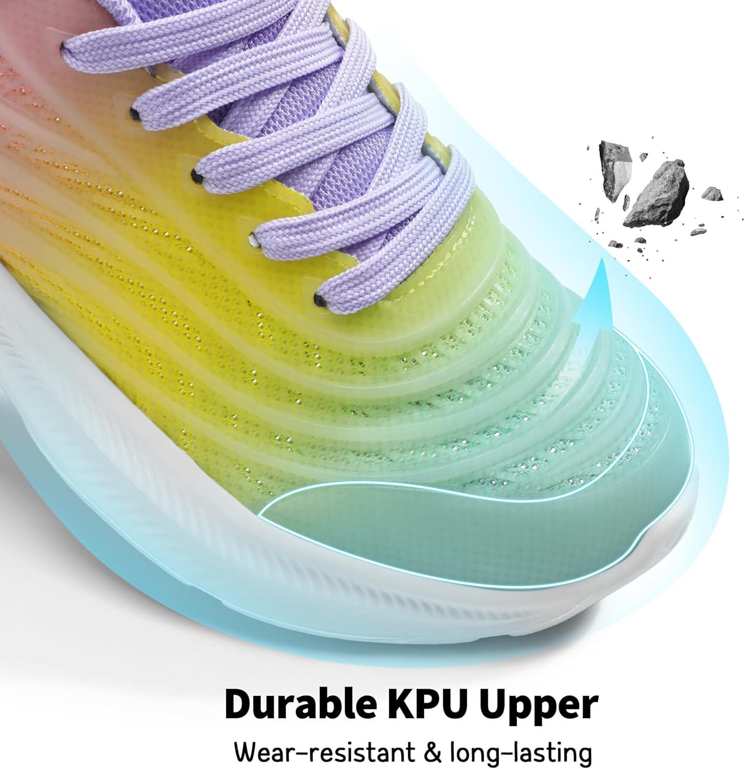 imageDREAM PAIRS Girls Boys Shoes Kids Lace up Tennis Sparkle Glitter Athletic Running SneakersRainbowPurple