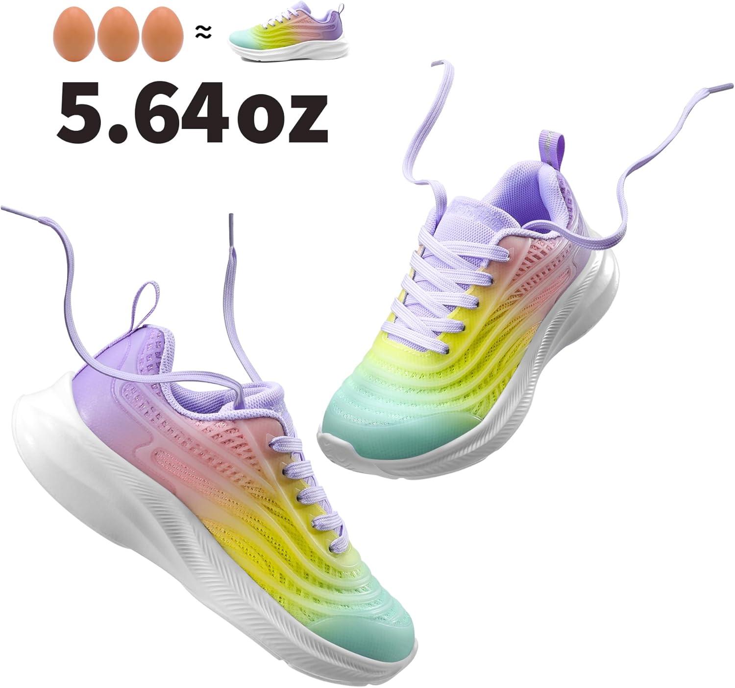 imageDREAM PAIRS Girls Boys Shoes Kids Lace up Tennis Sparkle Glitter Athletic Running SneakersRainbowPurple