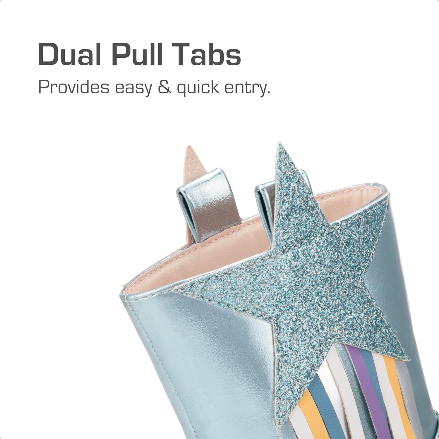 imageDREAM PAIRS Girls Cowgirl Cowboy Western Mid Calf Tassel BootsBlue