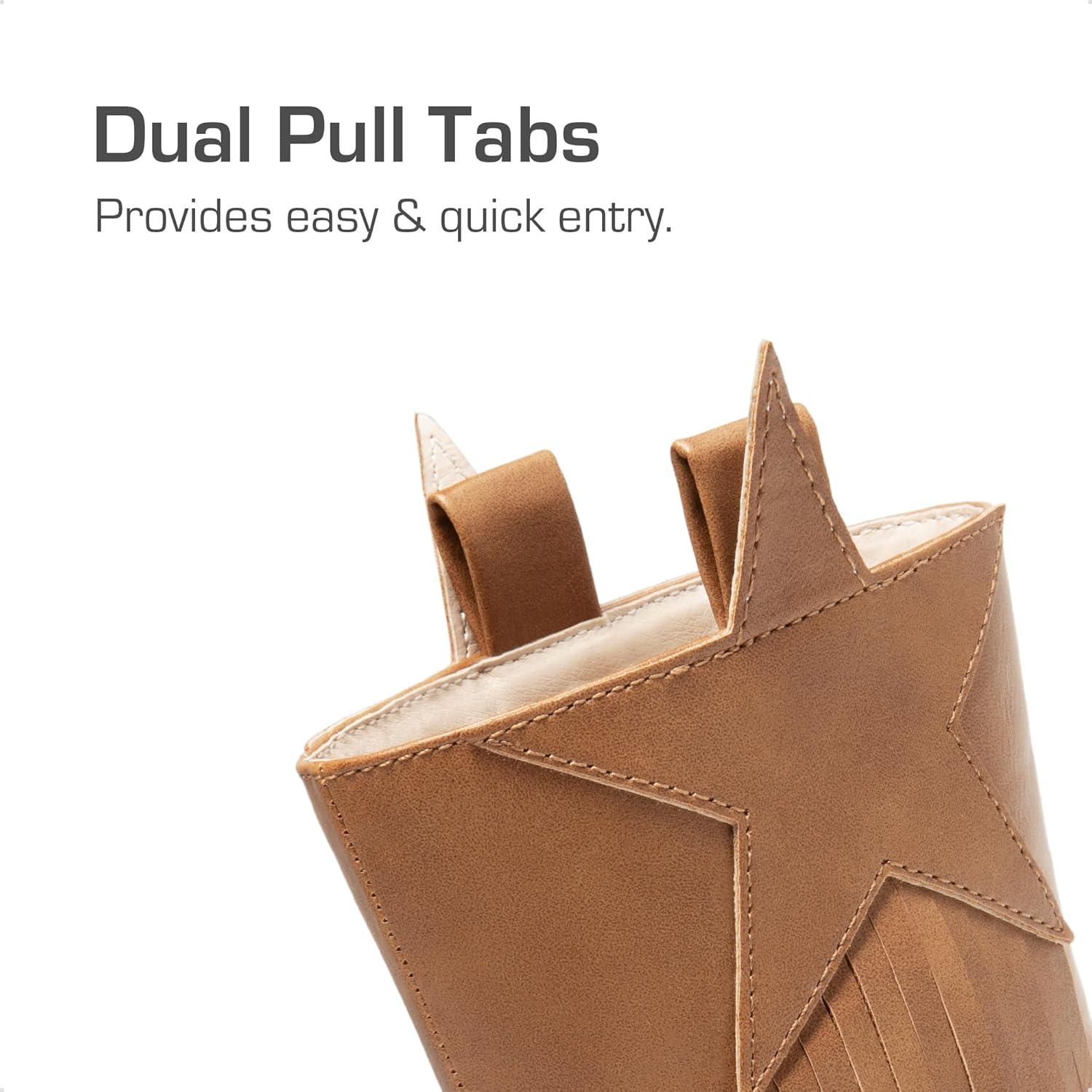 imageDREAM PAIRS Girls Cowgirl Cowboy Western Mid Calf Tassel BootsCamel