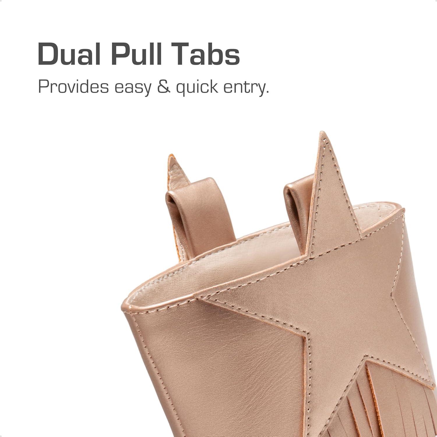 imageDREAM PAIRS Girls Cowgirl Cowboy Western Mid Calf Tassel BootsRose Gold