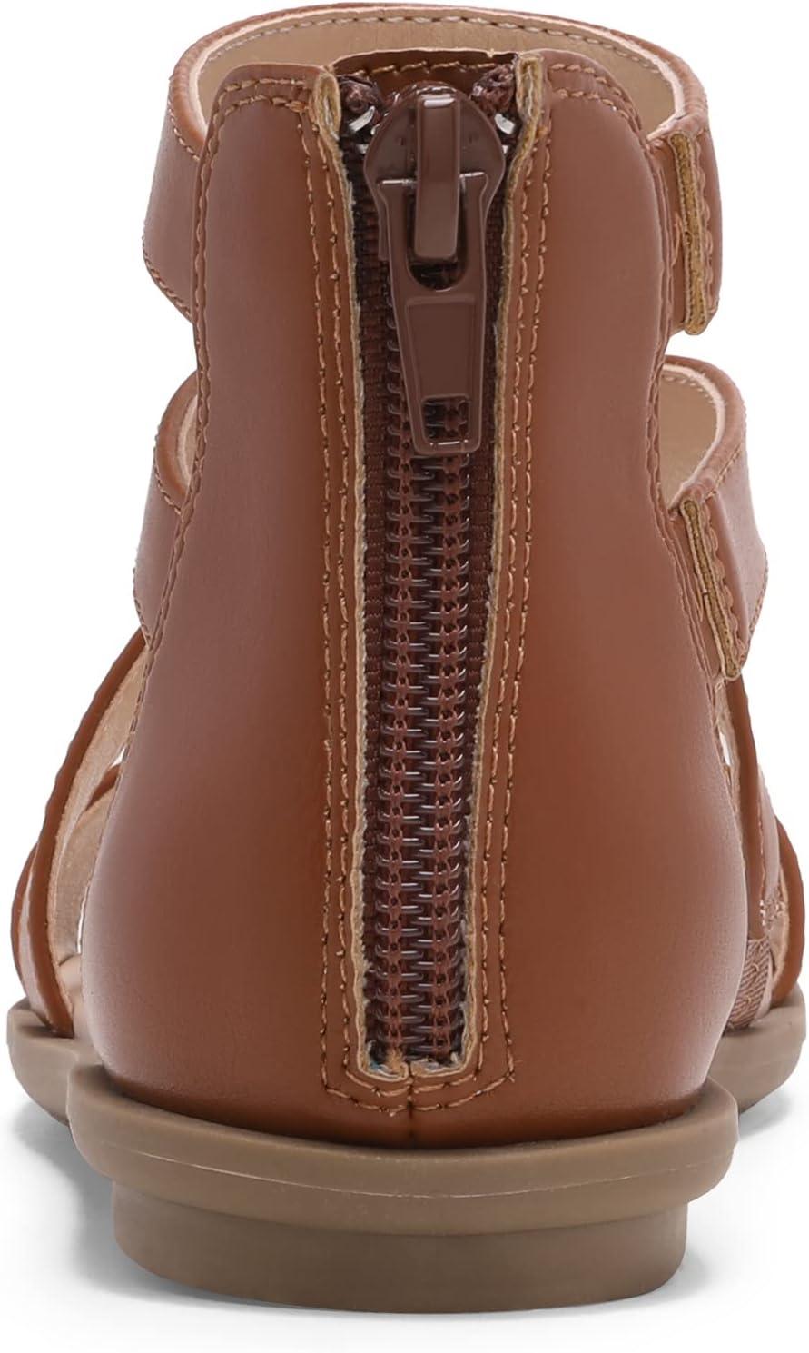 imageDREAM PAIRS Girls Gladiator Sandals with Zipper Strappy Sandals ToddlerLittle KidBig KidBrown