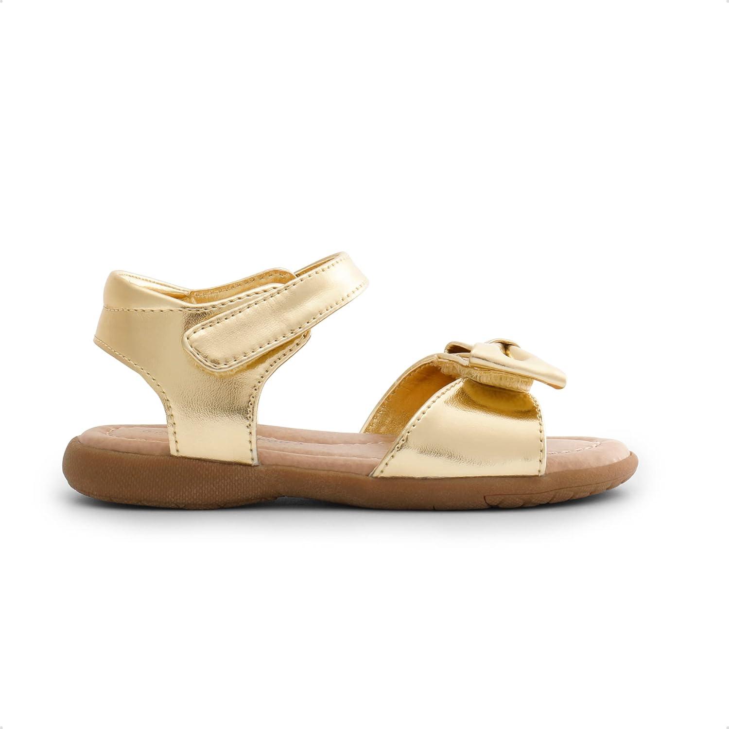 imageDREAM PAIRS Girls Sandals Fashion Bow Summer Shoes for ToddlerLittle KidGold