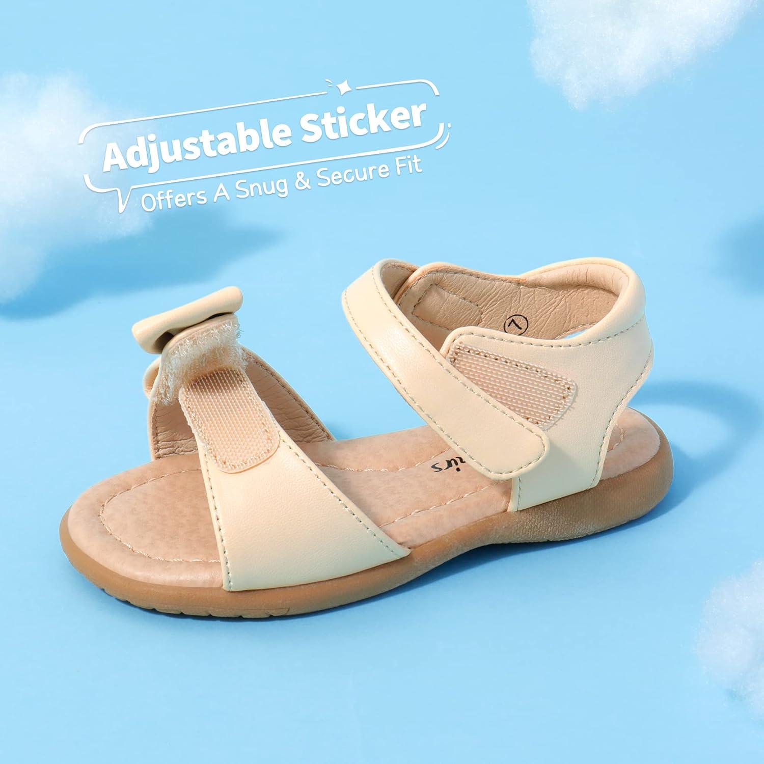 imageDREAM PAIRS Girls Sandals Fashion Bow Summer Shoes for ToddlerLittle KidKhaki