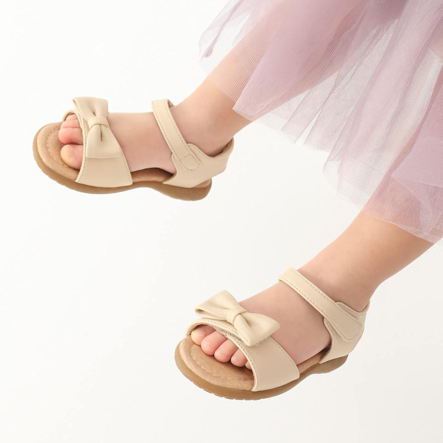 imageDREAM PAIRS Girls Sandals Fashion Bow Summer Shoes for ToddlerLittle KidKhaki