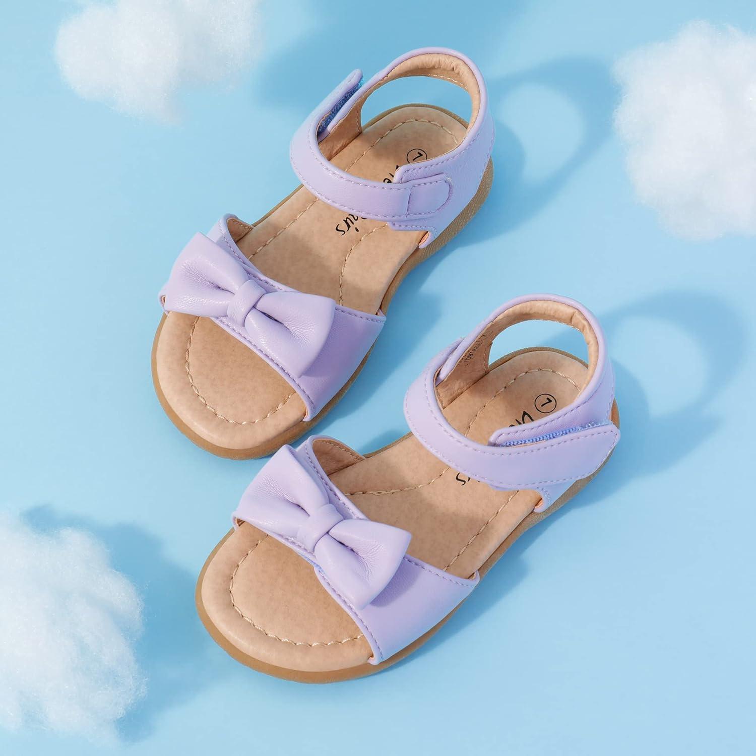 imageDREAM PAIRS Girls Sandals Fashion Bow Summer Shoes for ToddlerLittle KidLightPurple