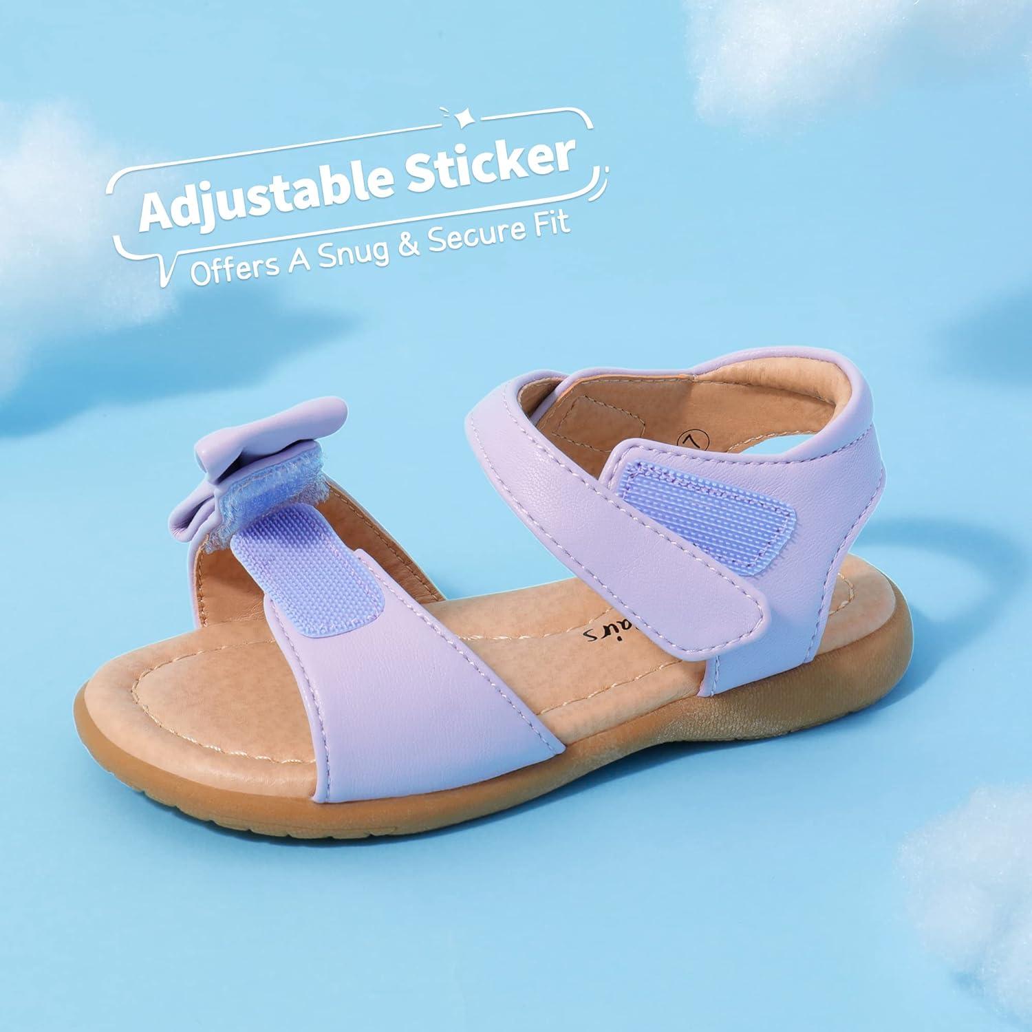 imageDREAM PAIRS Girls Sandals Fashion Bow Summer Shoes for ToddlerLittle KidLightPurple