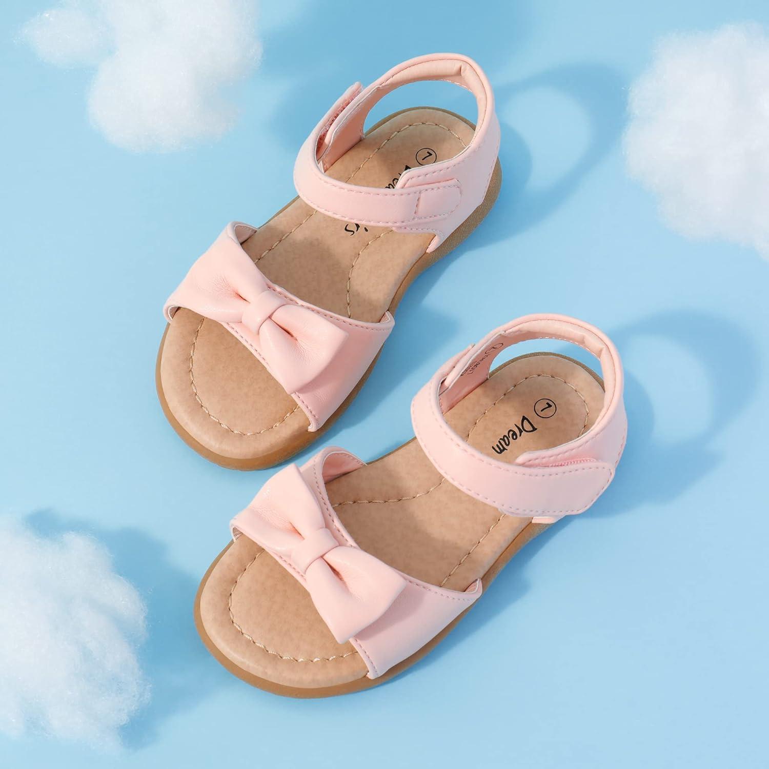 imageDREAM PAIRS Girls Sandals Fashion Bow Summer Shoes for ToddlerLittle KidPink