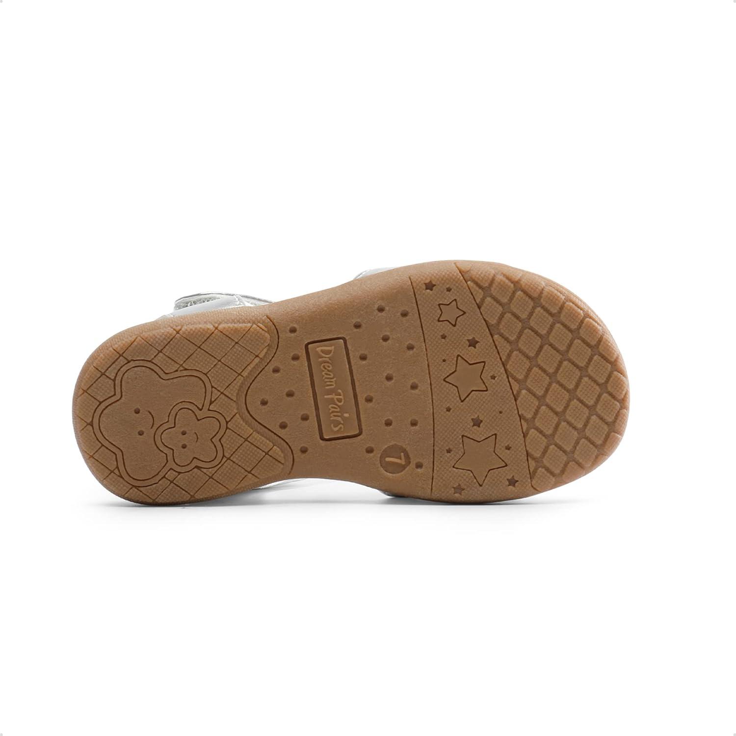 imageDREAM PAIRS Girls Sandals Fashion Bow Summer Shoes for ToddlerLittle KidSilver