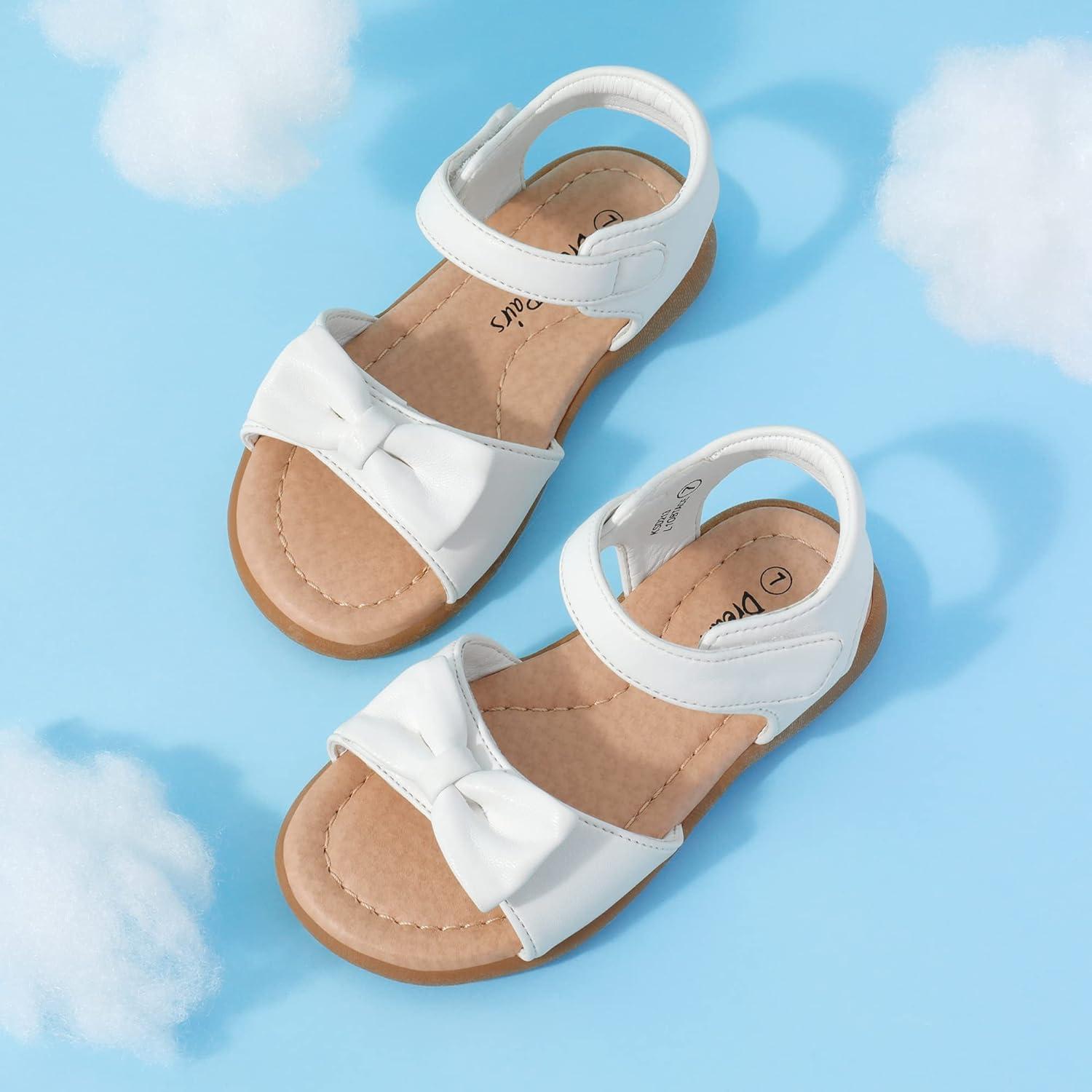 imageDREAM PAIRS Girls Sandals Fashion Bow Summer Shoes for ToddlerLittle KidWhite