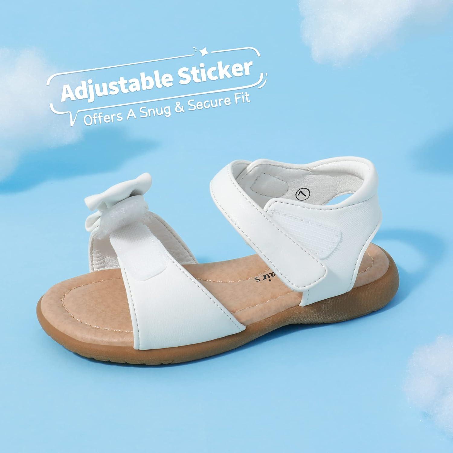 imageDREAM PAIRS Girls Sandals Fashion Bow Summer Shoes for ToddlerLittle KidWhite