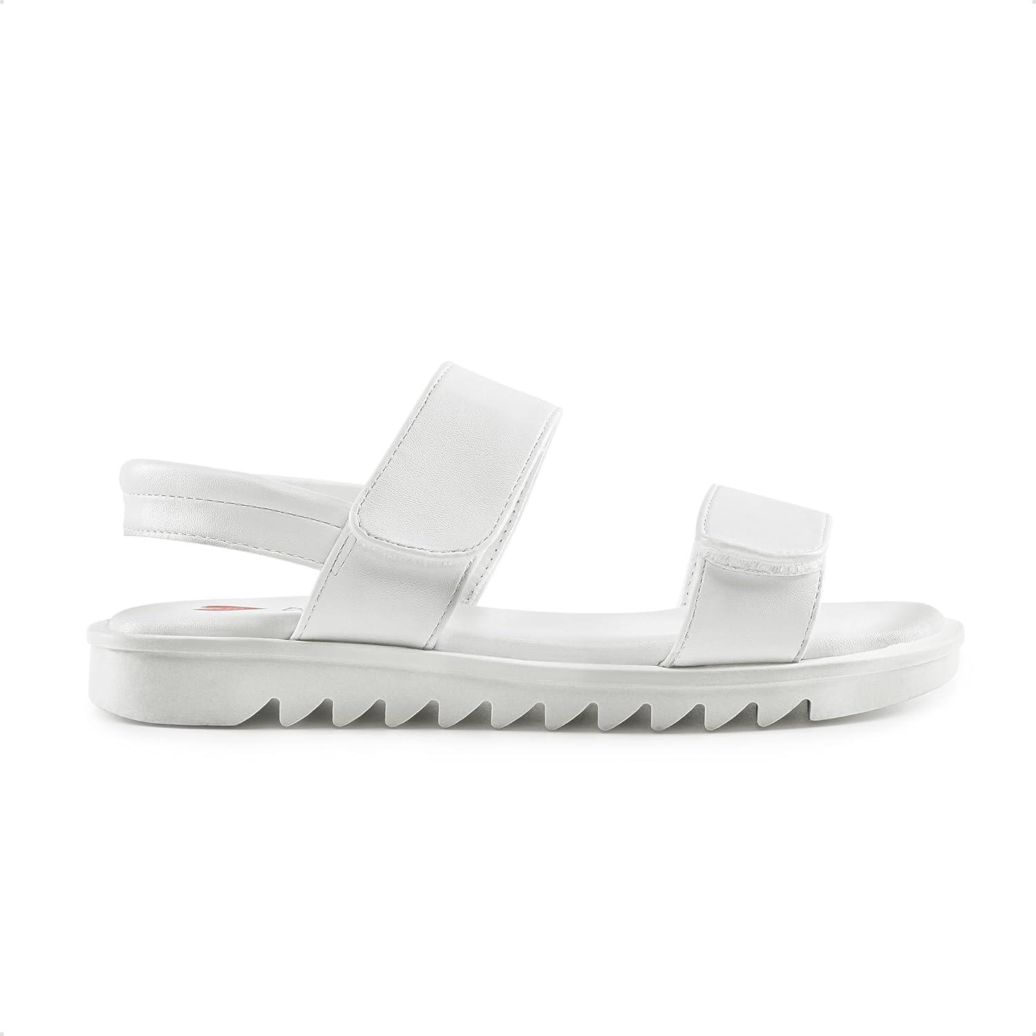 imageDREAM PAIRS Girls Sandals Glitter Two Strapped Casual Open Toe Sandals Little KidBig KidWhitepu