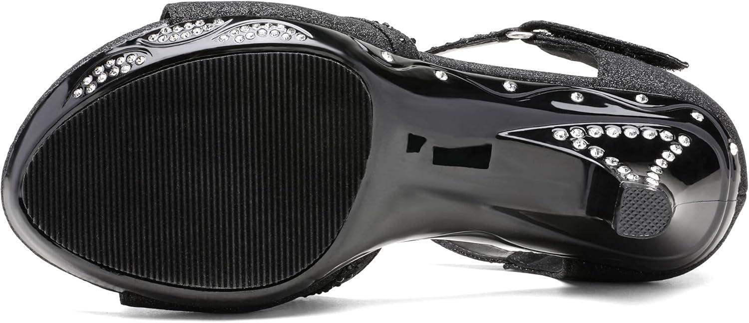 imageDREAM PAIRS Girls Sandals Low Heel Dress Pump Ankle T Strap Flower Shoes ToddlerLittle KidBig KidBlack