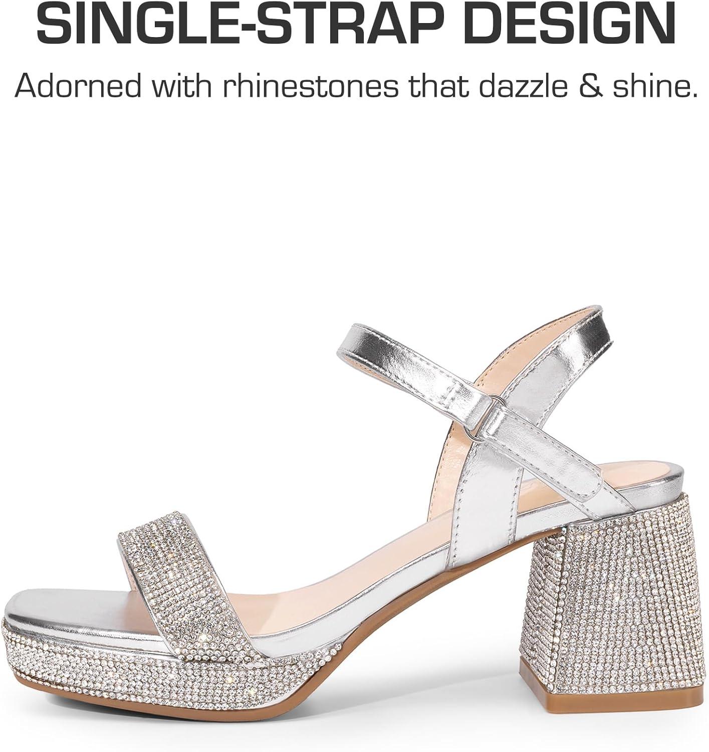 imageDREAM PAIRS Girls Sandals Open Toe Low Block Chunky Heels Sandals Party Dress Pumps Shoes for Little Big KidSilvermetallic