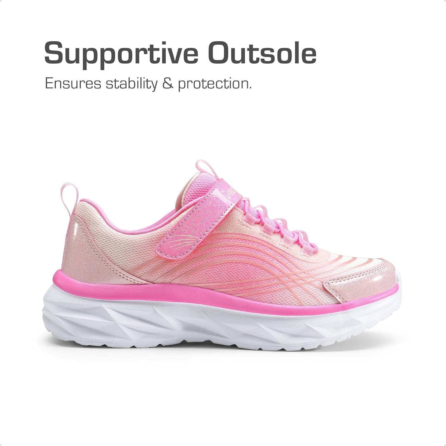 imageDREAM PAIRS Girls Shoes Sneakers Kids Tennis Shoes Sparkle ColorBurst Lightweight Running Casual Walking ShoesPink