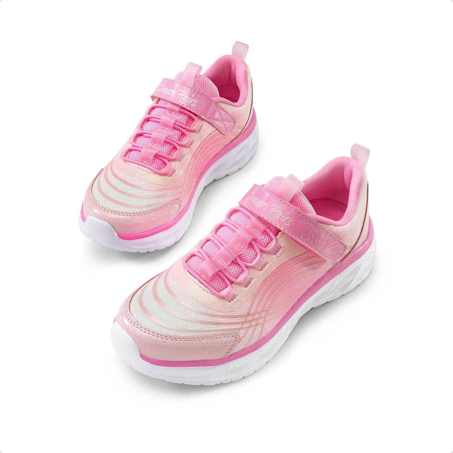 imageDREAM PAIRS Girls Shoes Sneakers Kids Tennis Shoes Sparkle ColorBurst Lightweight Running Casual Walking ShoesPink