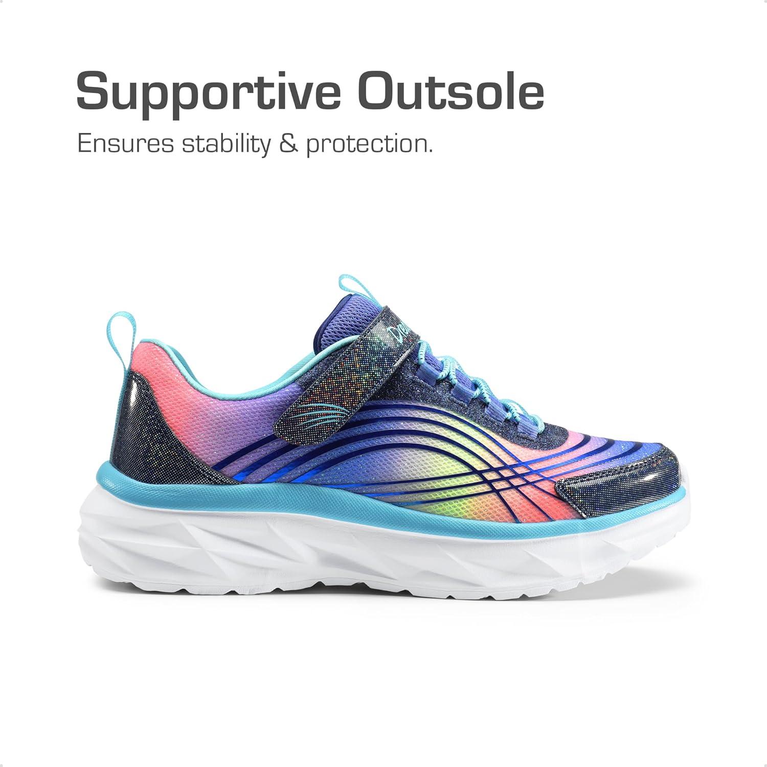 imageDREAM PAIRS Girls Shoes Sneakers Kids Tennis Shoes Sparkle ColorBurst Lightweight Running Casual Walking ShoesPurpleRainbow