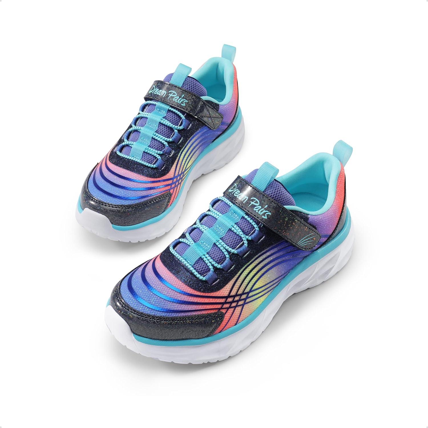 imageDREAM PAIRS Girls Shoes Sneakers Kids Tennis Shoes Sparkle ColorBurst Lightweight Running Casual Walking ShoesPurpleRainbow