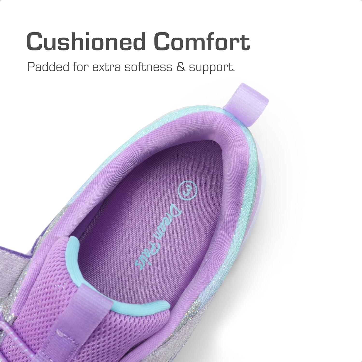 imageDREAM PAIRS Girls Shoes Sneakers Kids Tennis Shoes Sparkle ColorBurst Lightweight Running Casual Walking ShoesPurpleSilverBlue