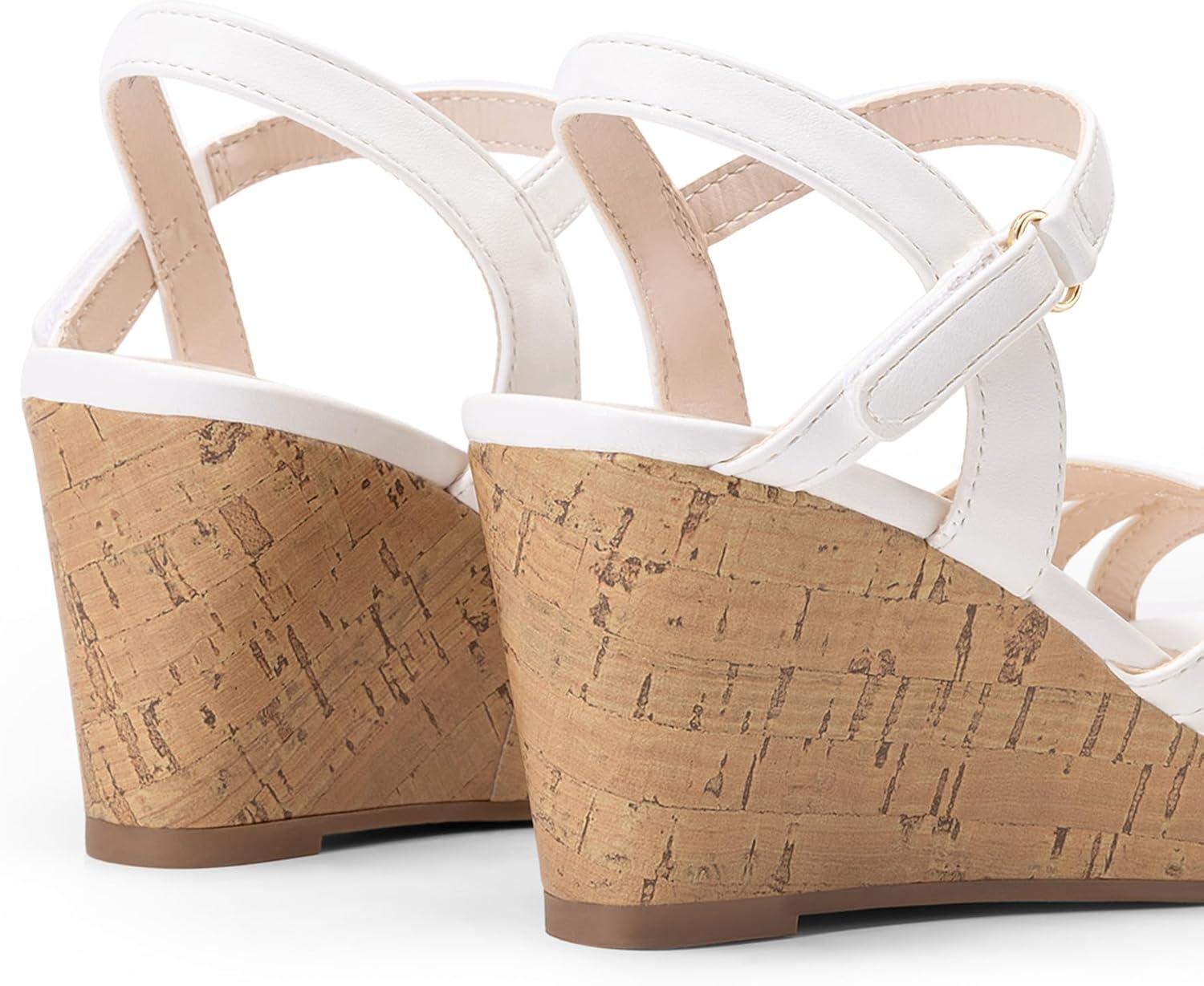 imageDREAM PAIRS Girls Wedge Sandals Flatform Open Toe Summer Platform Sandals Flower Wedding Party for Little KidBig KidWhite