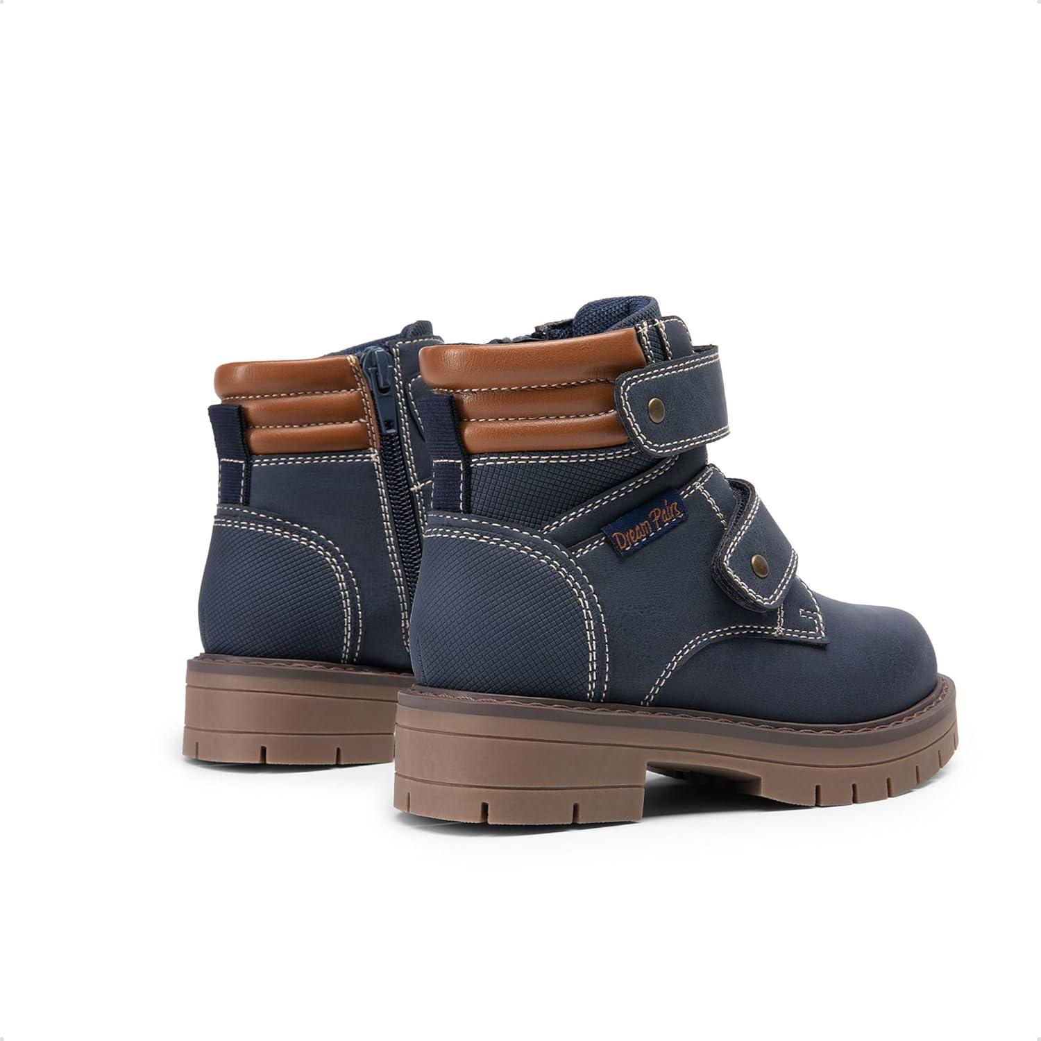 imageDREAM PAIRS Kids Ankle Boots Boys Girls Fashion Booties with Hook and Loop ToddlerLittle KidNavy
