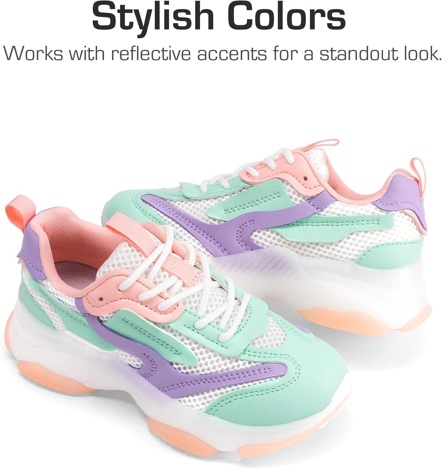 imageDREAM PAIRS Kids Girls Sneakers Jelly Sole Lace up Shoes Lightweight Walking Shoes for Girls BoysMulti