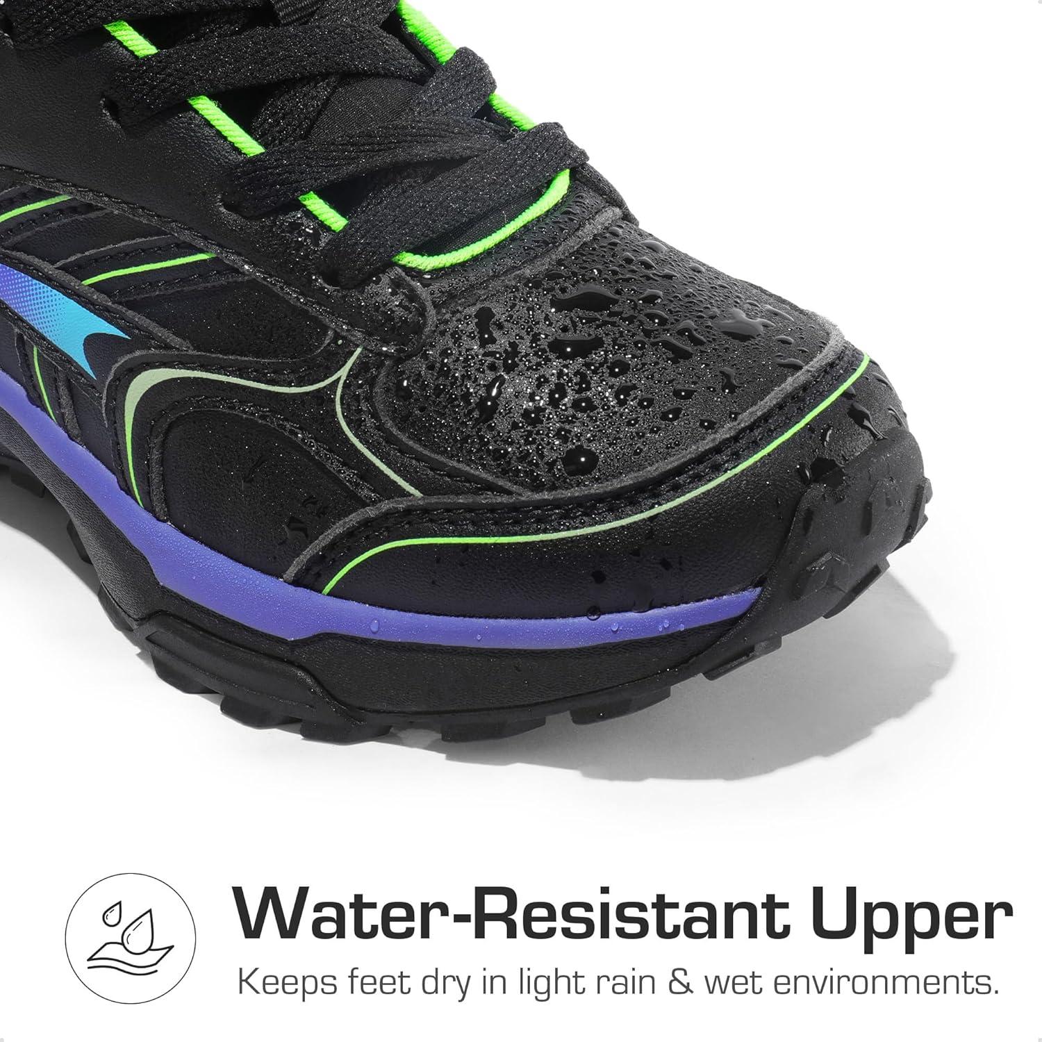 imageDREAM PAIRS Kids Shoes Hiking Boots Boys Girls HighTop Shoes Outdoors DuraPlay LaceUp Lightweight Hiking SneakersBlackBlueGreen