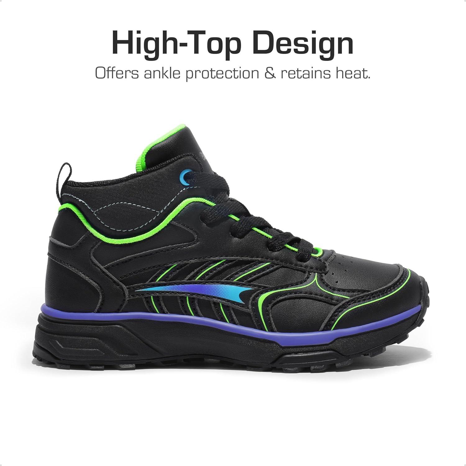 imageDREAM PAIRS Kids Shoes Hiking Boots Boys Girls HighTop Shoes Outdoors DuraPlay LaceUp Lightweight Hiking SneakersBlackBlueGreen
