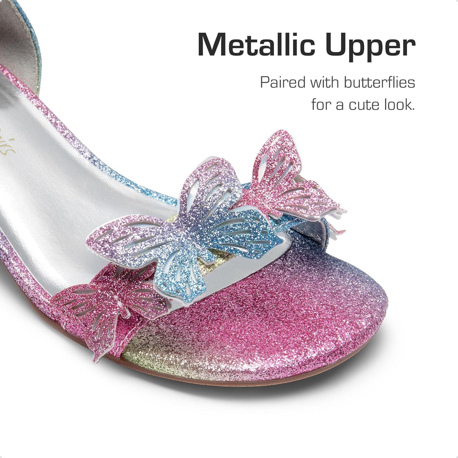 imageDREAM PAIRS Lace Up Low Heel Sandals for Girls Ankle Strap Dress Pump Strappy Gladiator Wedding Party Shoes for Little KidBig KidRainbow