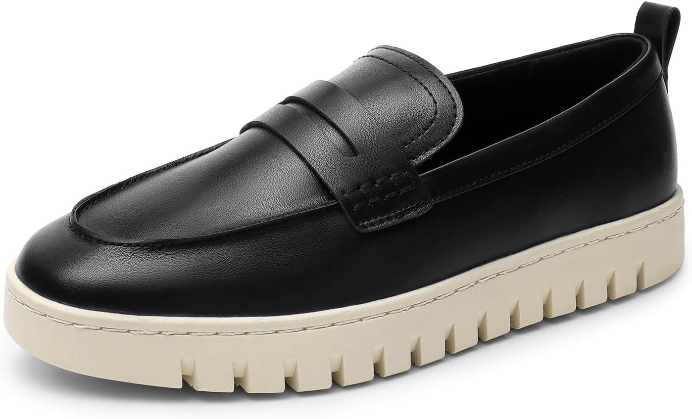 imageDREAM PAIRS Loafers for Women Casual Comfortable Slip On Business Work Loafer Shoes with Arch SupportBlackpu