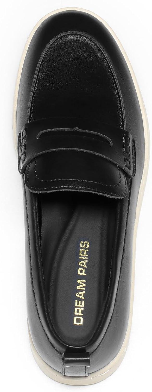 imageDREAM PAIRS Loafers for Women Casual Comfortable Slip On Business Work Loafer Shoes with Arch SupportBlackpu