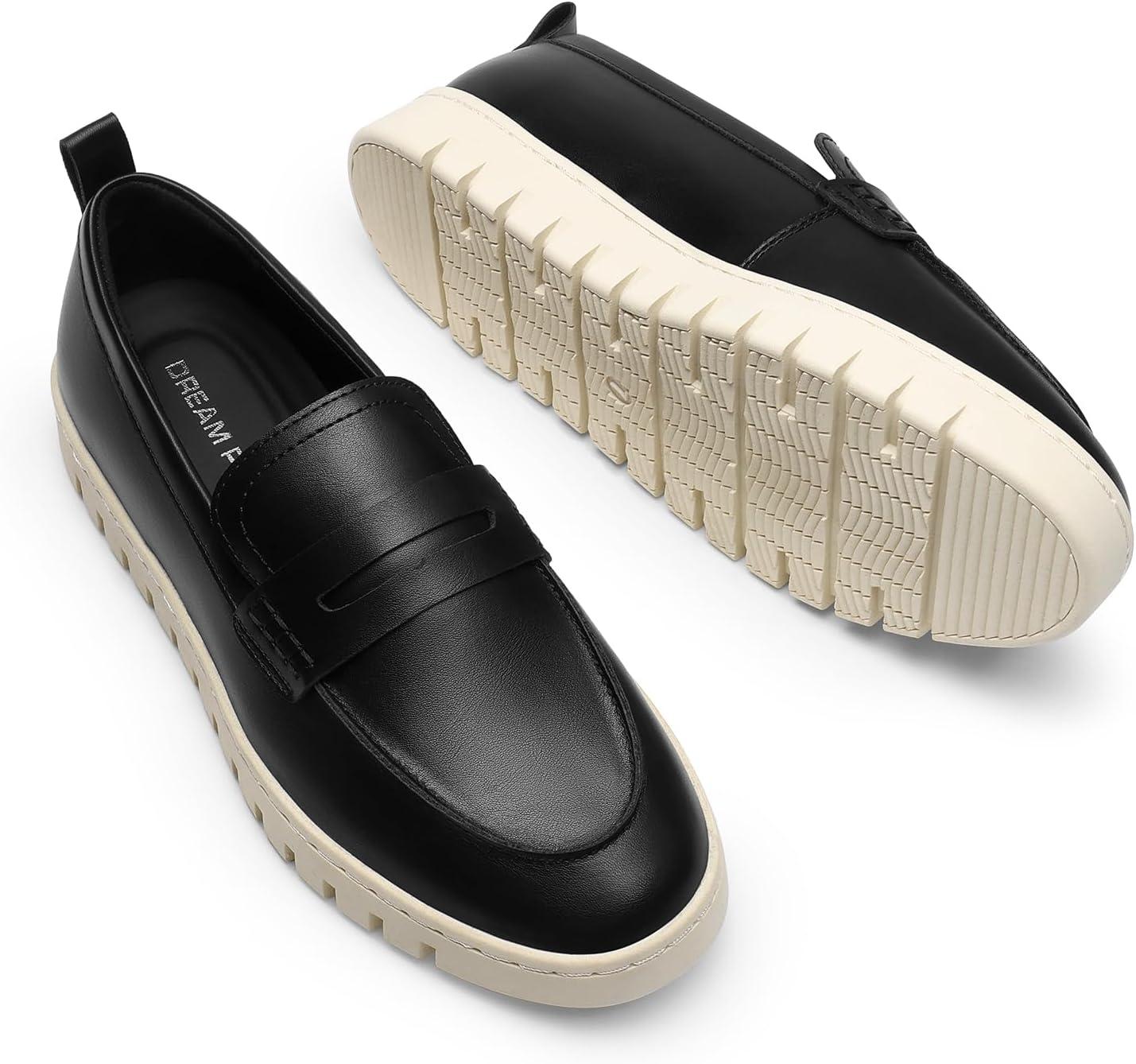 imageDREAM PAIRS Loafers for Women Casual Comfortable Slip On Business Work Loafer Shoes with Arch SupportBlackpu