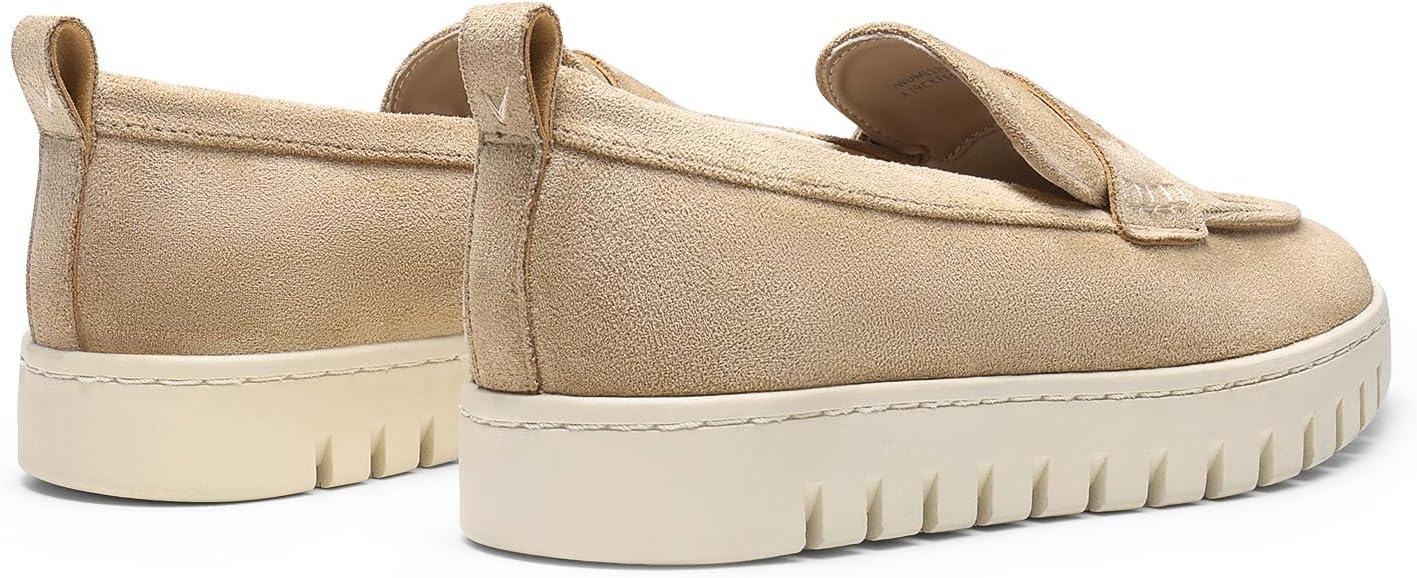 imageDREAM PAIRS Loafers for Women Casual Comfortable Slip On Business Work Loafer Shoes with Arch SupportNudesuede