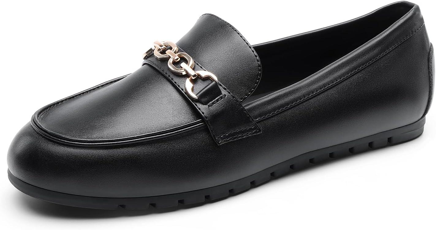 imageDREAM PAIRS Loafers for Women Casual Comfortable Slip On Flat Shoes Lightweight Leisure Work Shoes Comfort Walking ShoesBlackpu