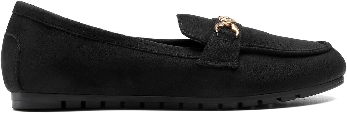 imageDREAM PAIRS Loafers for Women Casual Comfortable Slip On Flat Shoes Lightweight Leisure Work Shoes Comfort Walking ShoesBlacksuede
